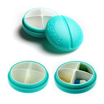 Inovat Portable 4-Compartment Pill Box - Light Blue Travel Essential