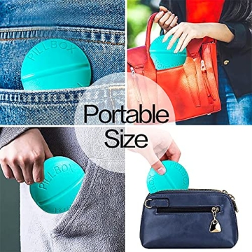 Inovat Portable 4-Compartment Travel Pill Box Light Blue