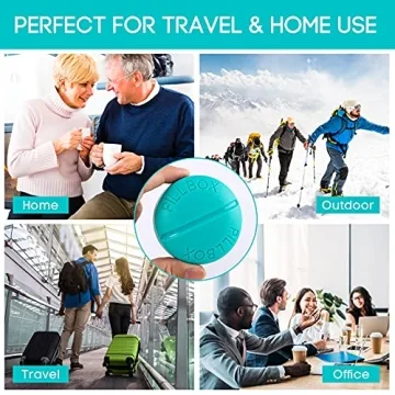 Inovat Portable 4-Compartment Travel Pill Box Light Blue