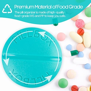 Inovat Portable 4-Compartment Travel Pill Box Light Blue