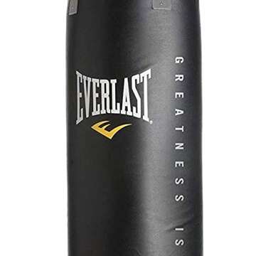 Everlast Powercore Nevatear Durable 80 Pound Boxing MMA Strength Training Hangable Heavy Punching Bag with Double Loop End, Black