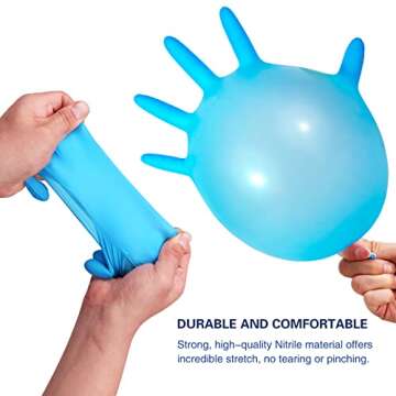 Wostar Disposable Gloves Large Powder & Latex Free 4mil 100 Pcs Exam Disposable Nitrile Non-Sterile Gloves