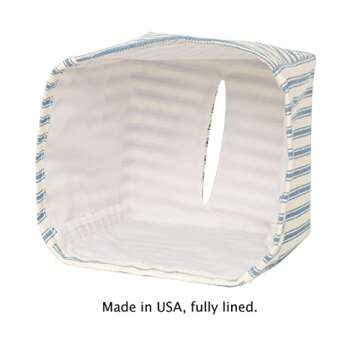 Decorative Cotton Tissue Box Cover - Blue Floral Design