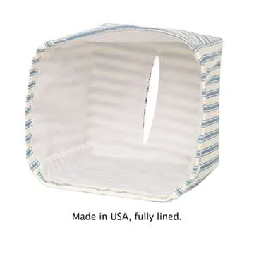 Decorative Cotton Tissue Box Cover - Blue Floral Design