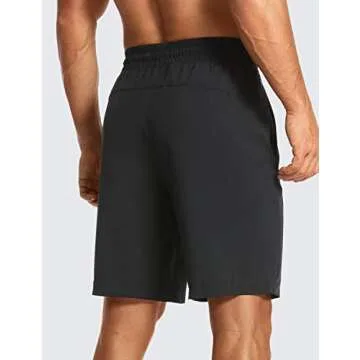 CRZ YOGA Men's Linerless Workout Shorts - 9'' Quick Dry Running Sports Athletic Gym Shorts with Pock...