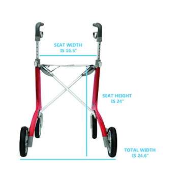 byACRE Ultralight Rollator Walker with Organizer Bag
