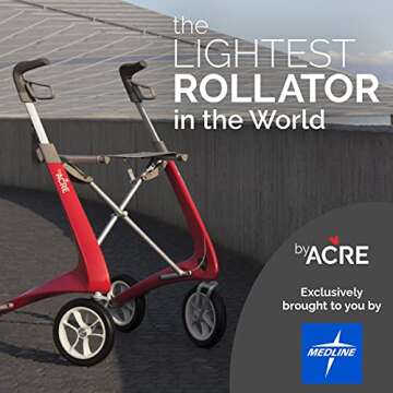 byACRE Ultralight Rollator Walker with Organizer Bag