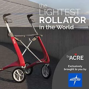 byACRE Ultralight Rollator Walker with Organizer Bag