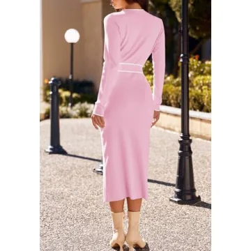 Chic MEROKEETY Women's Midi Sweater Dress for All Occasions
