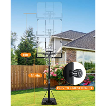 Adjustable Basketball Hoop Goal for All Ages - Portable & Sturdy