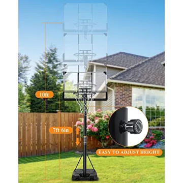 Adjustable Basketball Hoop Goal for All Ages - Portable & Sturdy