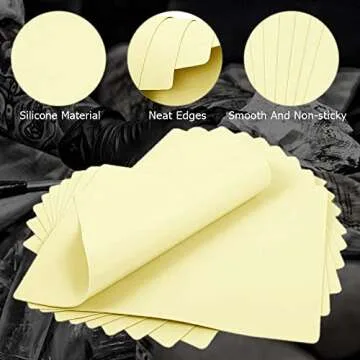 Yuelong 8Pcs Blank Fake Skin Practice Double Sides Practice Skin 8"x12" Large Silicone Pads Tattooing Microblading Eyebrow Practice Skin(0.12CM Thick)