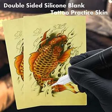 Yuelong 8Pcs Blank Fake Skin Practice Double Sides Practice Skin 8"x12" Large Silicone Pads Tattooing Microblading Eyebrow Practice Skin(0.12CM Thick)