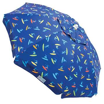 Rio Brands Beach 6' UPF 50+ Beach Umbrella with Built-in Sand Anchor - Surf Power Surfer