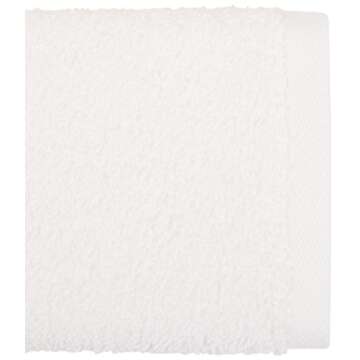 Amazon Basics Bath towel for Face, bathroom, 100% Cotton Extra Absorbent, Fast Drying salon towels, 60 Pack, White (12 x 12 inches)