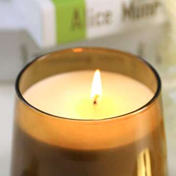 LA JOLIE MUSE Amber Candles for Home Scented, Candles Gifts for Men & Women, Luxury Jar Candles, Aromatherpy Candles for Stress Relief, 75 Hours Long Burning Candles, 12.3 OZ