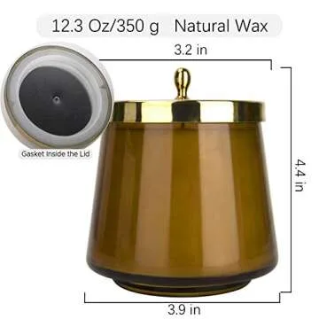 LA JOLIE MUSE Amber Candle for Stress Relief and Home Decor