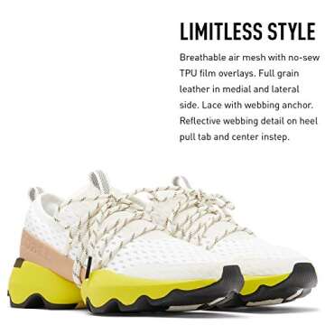 Sorel Women's Kinetic Impact Lace Sneaker - Sea Salt, Yellow - Size 8.5