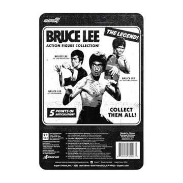 Super7 Bruce Lee The Warrior - 3.75" Bruce Lee Action Figure with Accessory Classic Movie Collectibles and Retro Toys
