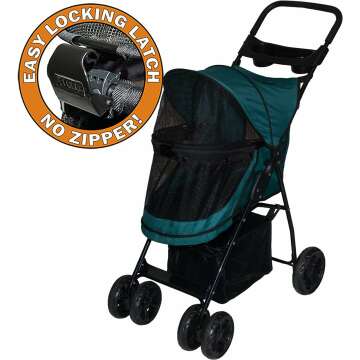 No-Zip Happy Trails Lite Pet Stroller for Cats & Dogs