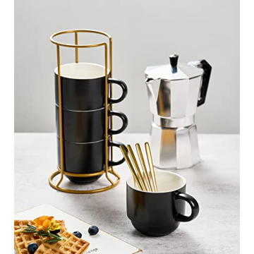 YHOSSEUN Stackable Coffee Mug Set – Chic and Functional