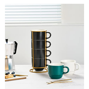 YHOSSEUN Stackable Coffee Mug Set – Chic and Functional
