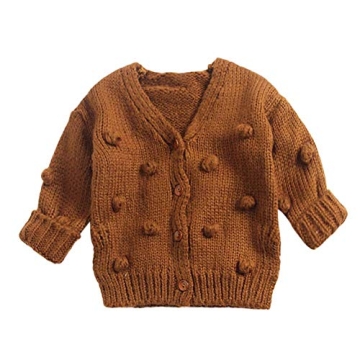 Toddler Pompom Cardigan - Warm Stylish Oversized Sweater