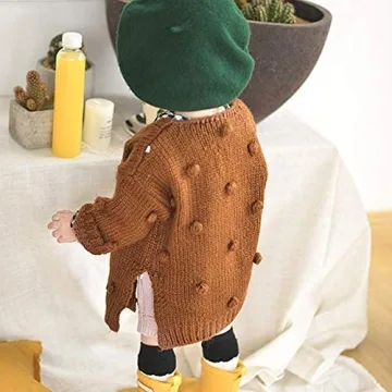 Toddler Pompom Cardigan - Warm Stylish Oversized Sweater
