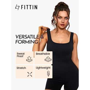 FITTIN Women's Stylish Cross Back Jumpsuit for Yoga