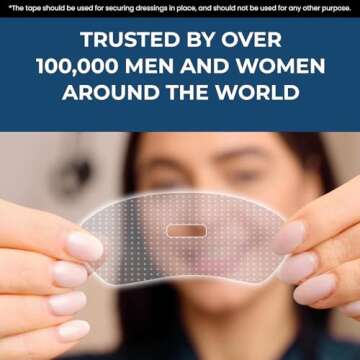 Premium Tape (60 Pack) - Pain Free Removal, Hypoallergenic, Latex Free & Gentle On Skin - Skin Friendly Adhesive Tape