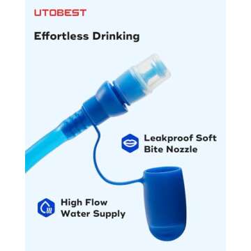 UTOBEST Water Bladder,Hydration Bladder 1 L 1.5 L 2 L 3 L Water Bladder for Hiking Backpack, BPA Free, Leak Proof Water Reservoir for Running Cycling