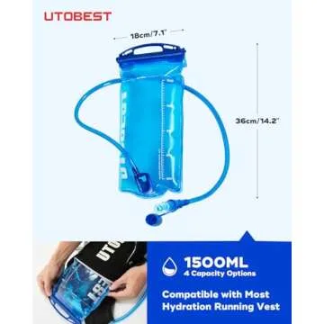 UTOBEST Water Bladder,Hydration Bladder 1 L 1.5 L 2 L 3 L Water Bladder for Hiking Backpack, BPA Free, Leak Proof Water Reservoir for Running Cycling