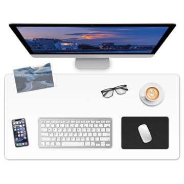 LBJFYHJN Clear Desk Mat, Non-Slip PVC Clear Desk Pad, Desk Protector Mat with Round Edge, Heat Resis...