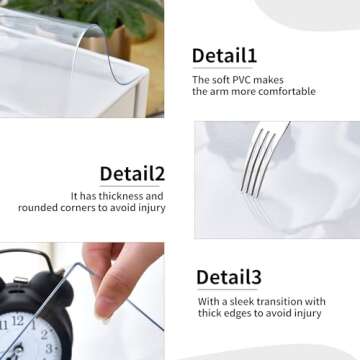 LBJFYHJN Clear Desk Mat, Non-Slip PVC Clear Desk Pad, Desk Protector Mat with Round Edge, Heat Resistant & Waterproof Clear Desk Writing Mat Desk Table Protector for Home and Office (39.4''*19.7'')