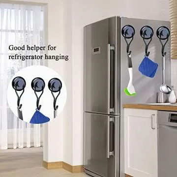 Magnetic Hooks Cruise 40LBS Heavy Duty Magnet Hooks for Fridge Hanging,Strong Black Magnetic Hook Hanger Small Magnets with Hooks for Whiteboard Classroom Cruising Grill Tools Refrigerator Metal Door