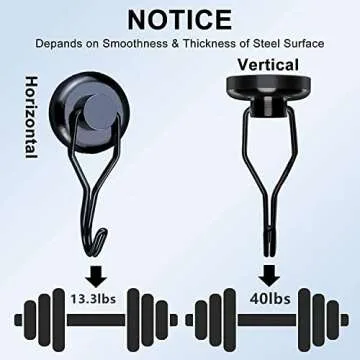 Magnetic Hooks Cruise 40LBS Heavy Duty Magnet Hooks for Fridge Hanging,Strong Black Magnetic Hook Hanger Small Magnets with Hooks for Whiteboard Classroom Cruising Grill Tools Refrigerator Metal Door