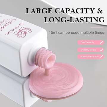 Arousar Gel Polish Swirl Thread Effect, 15ml Nude Rose Pink Fall Thanksgiving Day Color Soak Off Shell Gel Nail Polish, Quick Dry Nail UV LED Manicure Gel Nail Polish for Salon DIY at Home