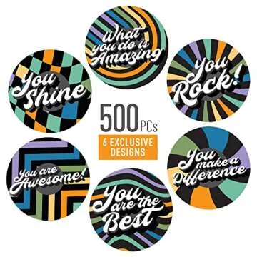 easykart labels 500 Reward Stickers for Kids,6 Assorted Designs, 1.5 Inch School Stickers - Teacher ...