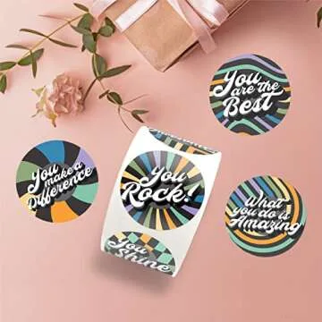 easykart labels 500 Reward Stickers for Kids,6 Assorted Designs, 1.5 Inch School Stickers - Teacher Supplies for Classroom, Potty Training Stickers and Motivational Stickers