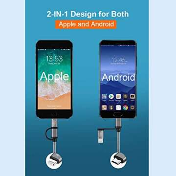 CableCreation 2-in-1 iPhone and Android Charging Cable 4FT/1.2m, Lightning and Micro USB to USB Charging Data Cord MFi Certified for iPhone 14, 13, 12, 11, X, 8, 8 Plus,7, Nexus, LG, HTC, Gray