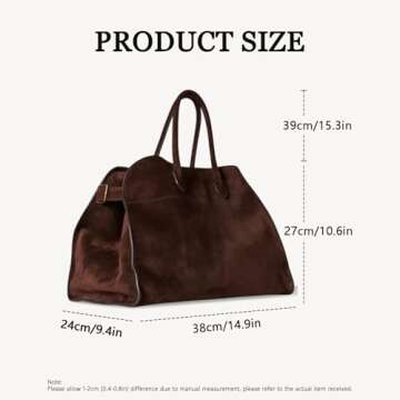 Tote Bag for Women, Soft Suede Satchels Bag, Fashion Vintage Top Handle Handbag, Large Capacity Shoulder Bag Hobo Purse.(Coffee)