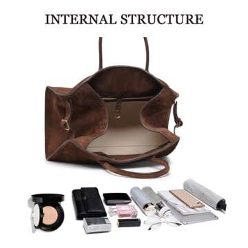 Tote Bag for Women, Soft Suede Satchels Bag, Fashion Vintage Top Handle Handbag, Large Capacity Shoulder Bag Hobo Purse.(Coffee)
