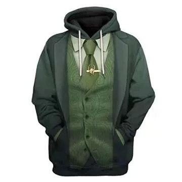 EvenShop Mens 3D Printed Green Pullover Sweatshirt Hoodie Cosplay Costume