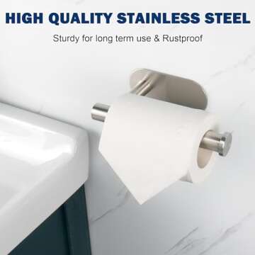 NearMoon Toilet Paper Holder Self Adhesive, Premium Thicken SUS304 Stainless Steel Rustproof Adhesiv...