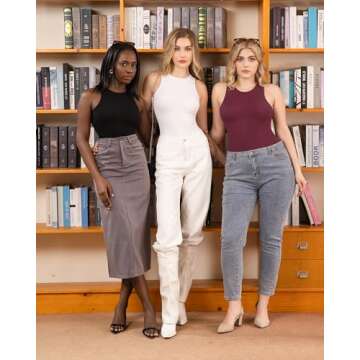 MANGOPOP Women Sexy Sleeveless Tank Top Bodysuit