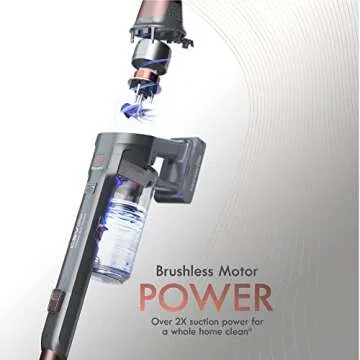 Kenmore DS4090 Brushless Cordless Stick 1L Capacity Lightweight Cleaner 2-Speed Power Suction LED Headlight 2-in-1 Handheld Vacuum for Hardwood Floor, Carpet & Pet Hair, Rose Gold