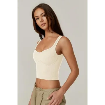 QINSEN Sleeveless Cropped Tank for Stylish Comfort