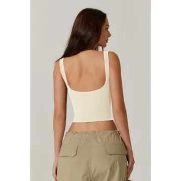 QINSEN Sleeveless Cropped Tank for Stylish Comfort