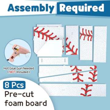 Marquee Numbers Baseball Birthday Decorations: 3ft Large Party Decor Boy First 1st 21st Big Light Up Cardboard Number 1