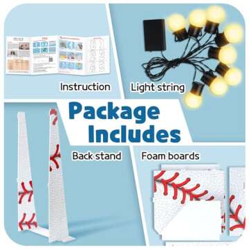 Marquee Numbers Baseball Birthday Decorations: 3ft Large Party Decor Boy First 1st 21st Big Light Up Cardboard Number 1